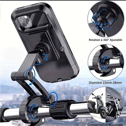 Support Téléphone Moto Scooter Étanche Imperméable et Antichoc